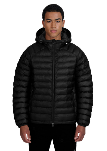 Sandbanks Hooded Ripstop Micro Puffer Jacket - Black