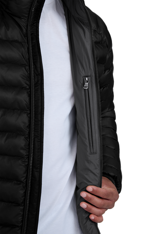 Sandbanks Hooded Ripstop Micro Puffer Jacket - Black