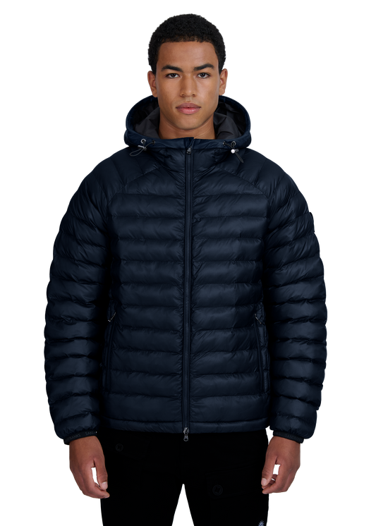 Sandbanks Hooded Ripstop Micro Puffer Jacket - Navy