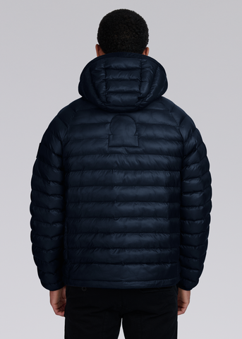 Sandbanks Hooded Ripstop Micro Puffer Jacket - Navy