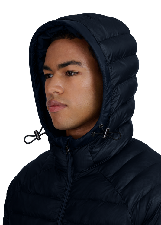 Sandbanks Hooded Ripstop Micro Puffer Jacket - Navy