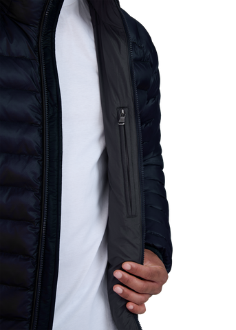 Sandbanks Hooded Ripstop Micro Puffer Jacket - Navy
