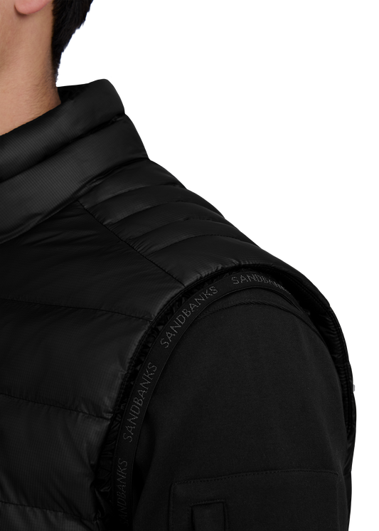 Sandbanks Ripstop Micro Puffer Gilet - Black