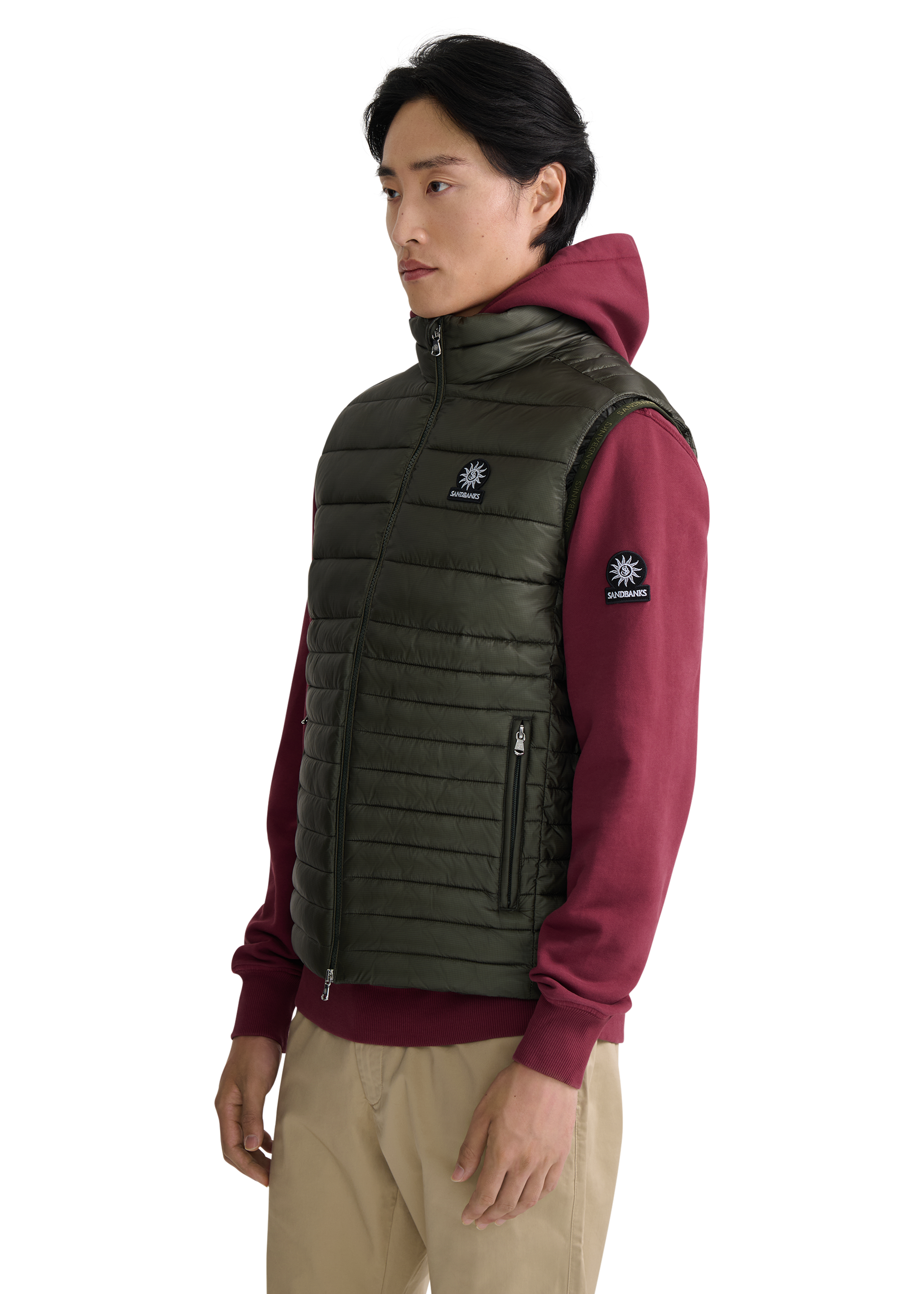 Sandbanks Ripstop Micro Puffer Gilet - Olive