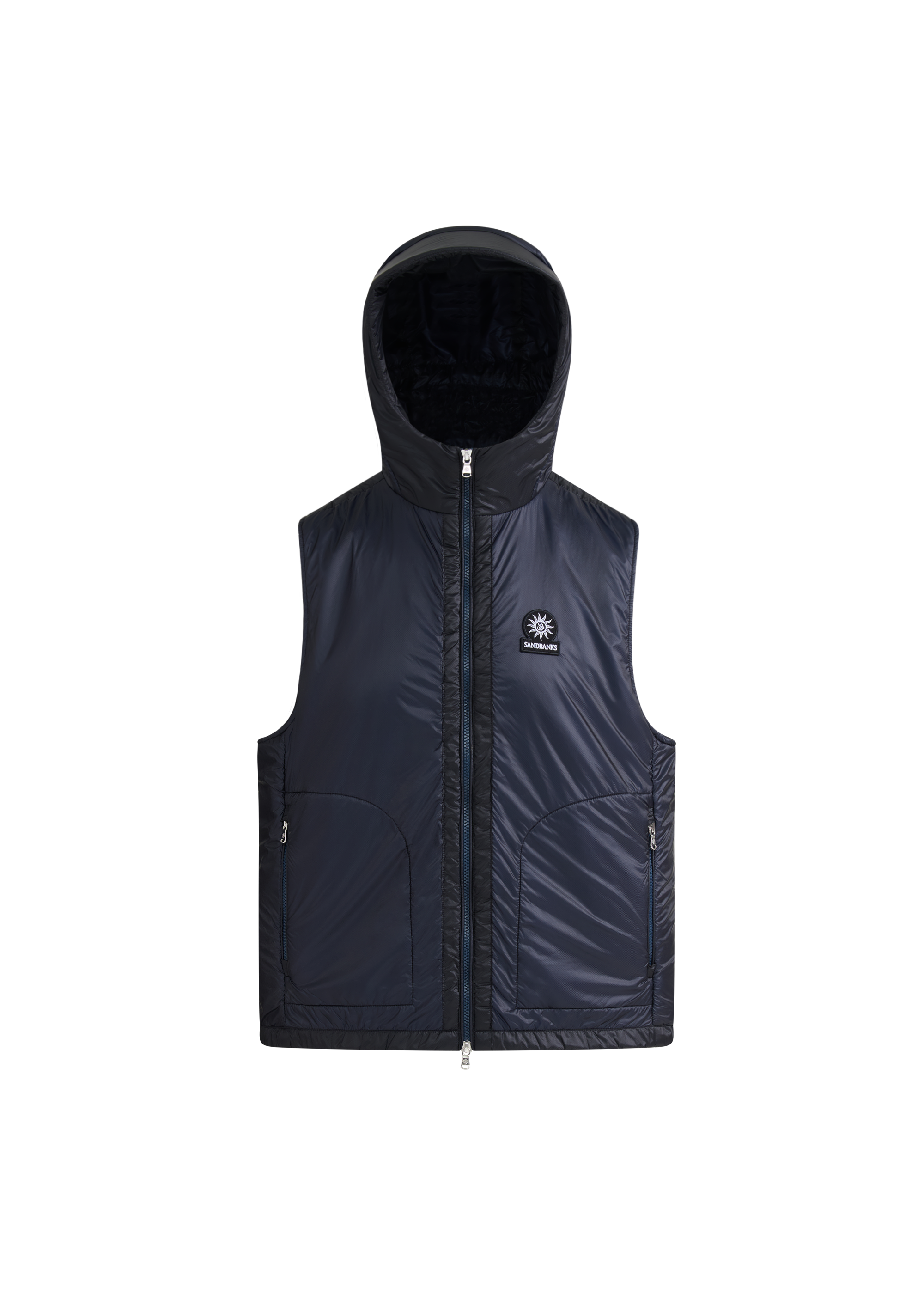 gypsohila Sucre Gilet 【BlackNavy】 Apex Lightweight PrimaLoft® Hooded Gilet - Navy | Sandbanks