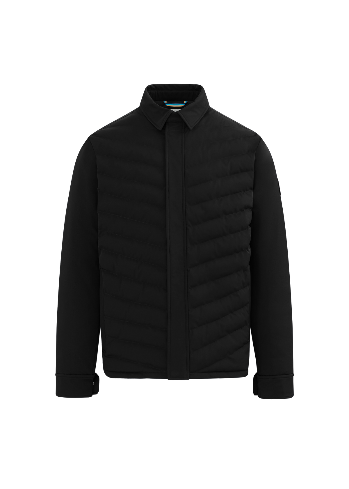 Eaton Chevron Quilted Overshirt - Black