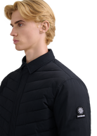 Eaton Chevron Quilted Overshirt - Black