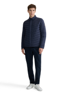 Eaton Chevron Quilted Overshirt - Navy