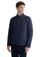 Eaton Chevron Quilted Overshirt - Navy