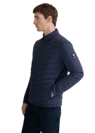 Eaton Chevron Quilted Overshirt - Navy
