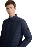 Eaton Chevron Quilted Overshirt - Navy