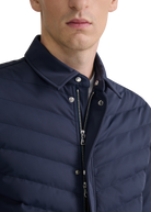 Eaton Chevron Quilted Overshirt - Navy