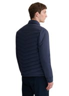 Eaton Chevron Quilted Overshirt - Navy