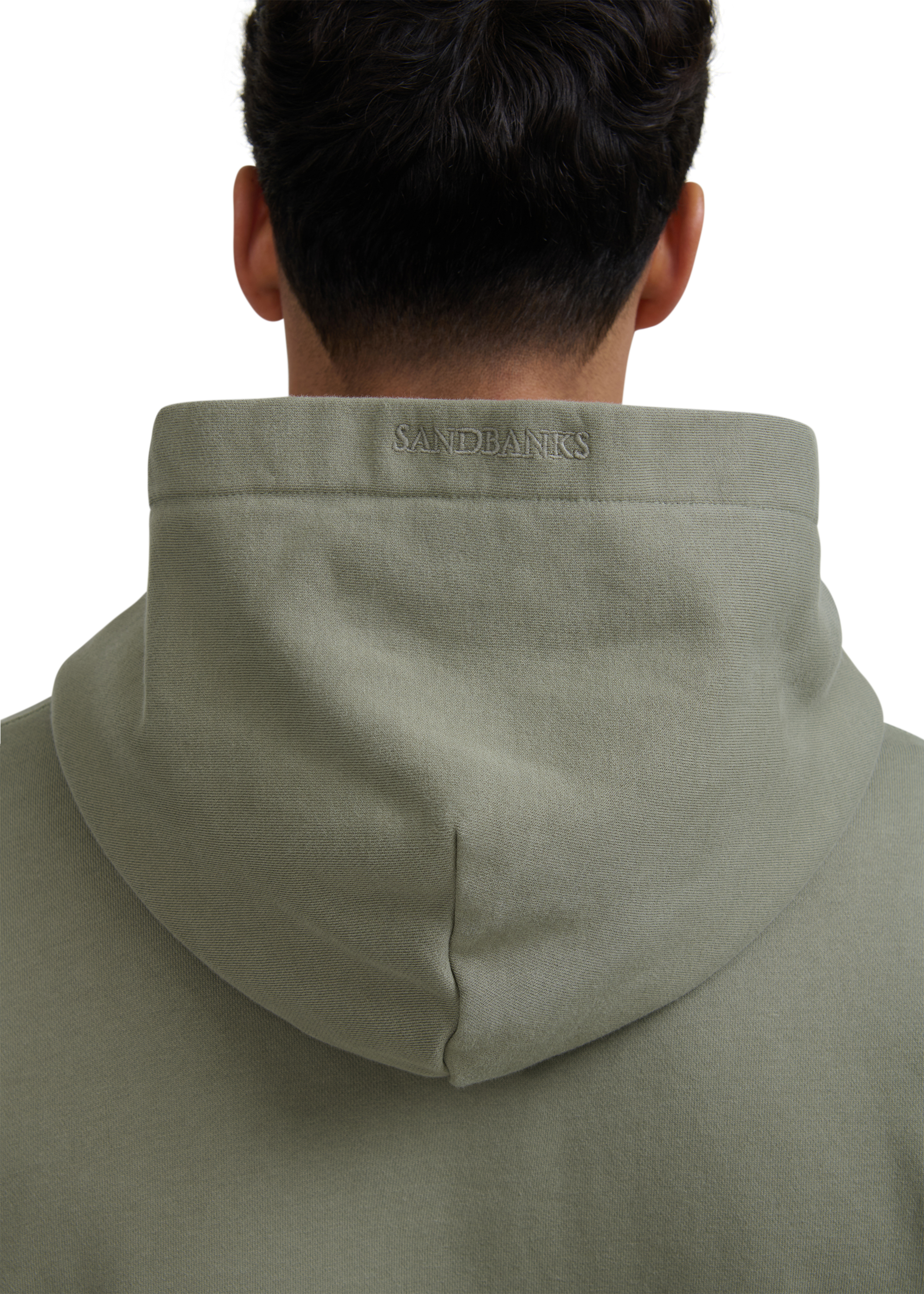 Sandbanks Badge Logo Hoodie - Army - Sandbanks