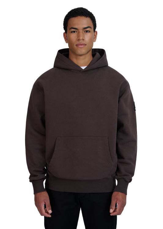 Sandbanks Badge Logo Hoodie - Brown