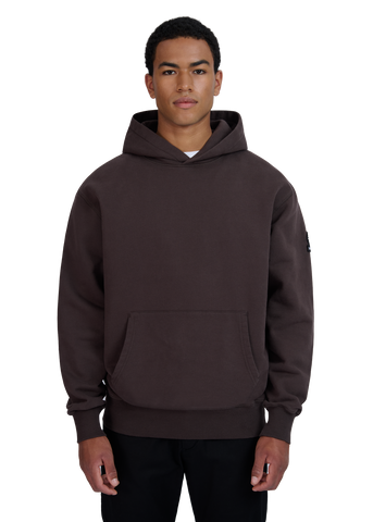 Sandbanks Badge Logo Hoodie - Brown