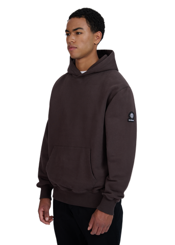 Sandbanks Badge Logo Hoodie - Brown