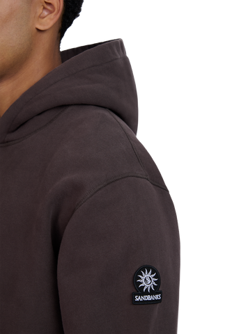 Sandbanks Badge Logo Hoodie - Brown
