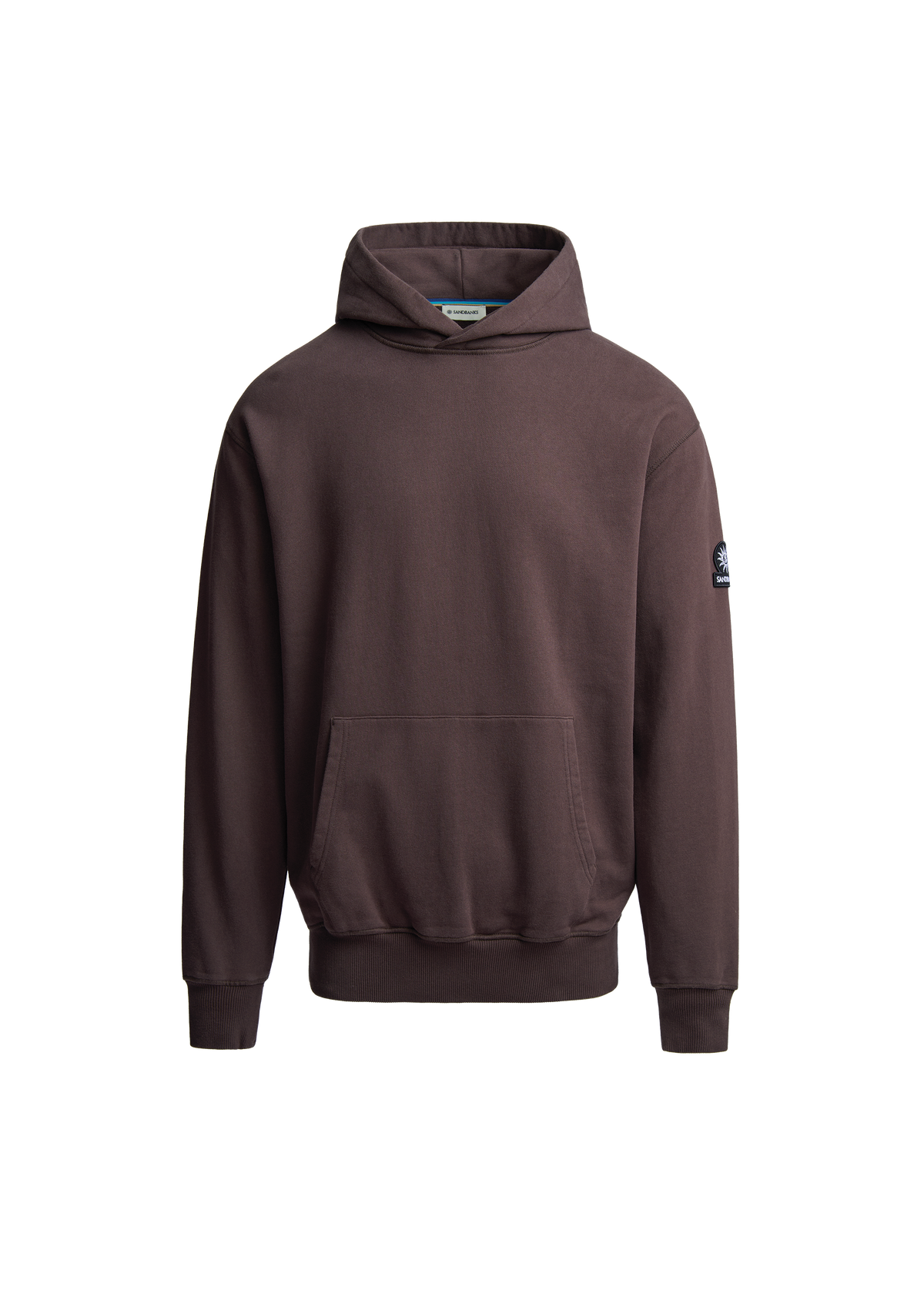 Sandbanks Badge Logo Hoodie - Brown