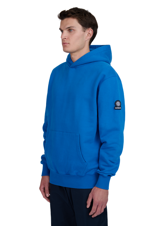 Sandbanks Badge Logo Hoodie - Cobalt Blue