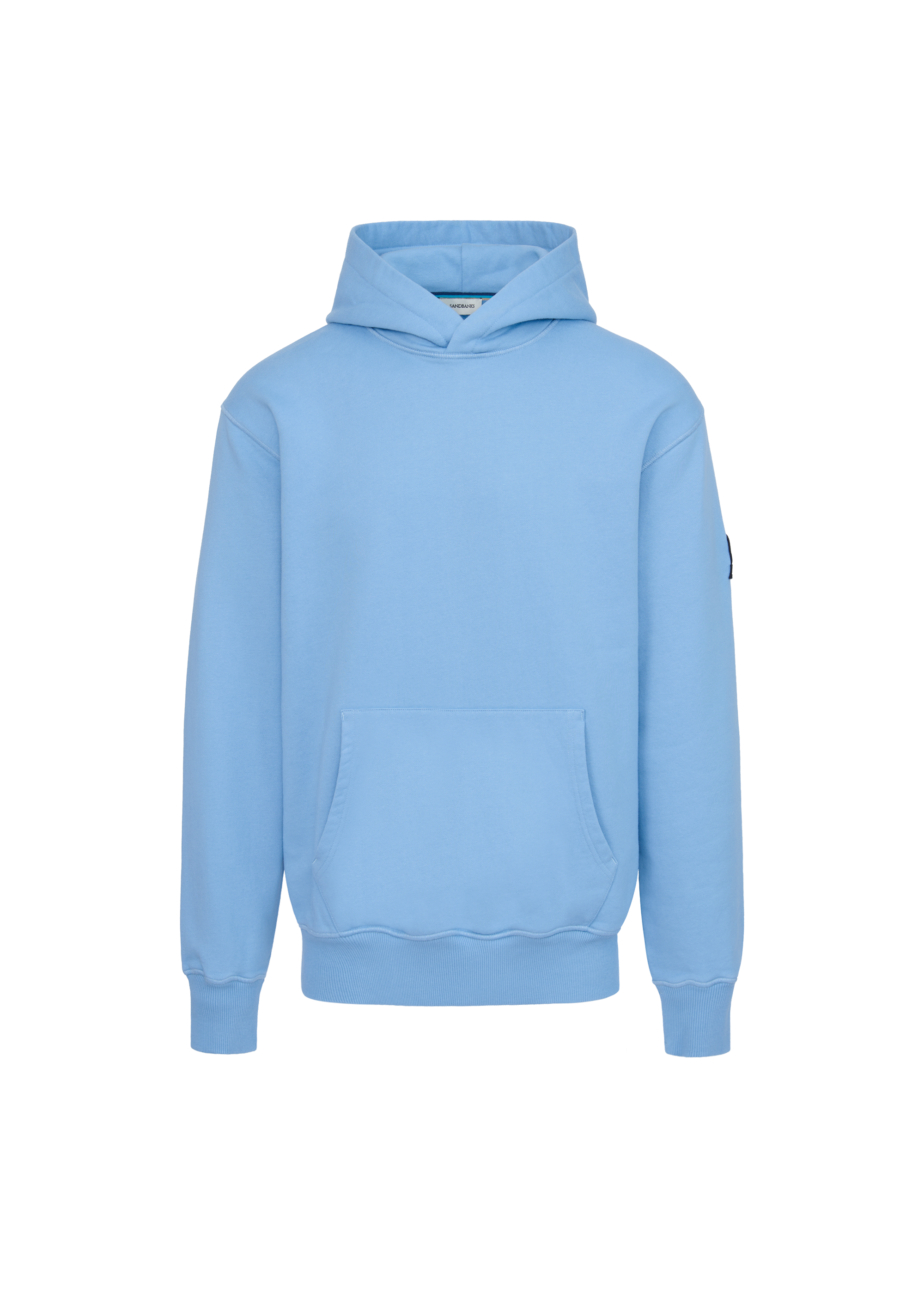 Sandbanks Badge Logo Hoodie - Dusty Blue