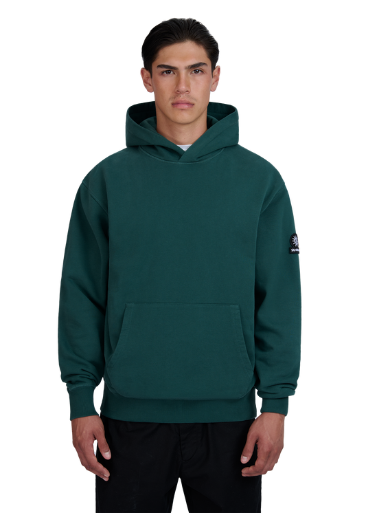 Sandbanks Badge Logo Hoodie - Emerald Green