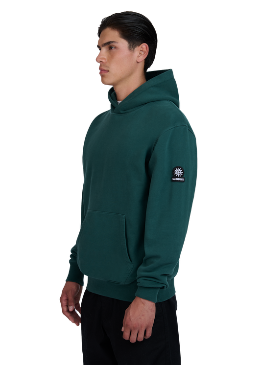 Sandbanks Badge Logo Hoodie - Emerald Green