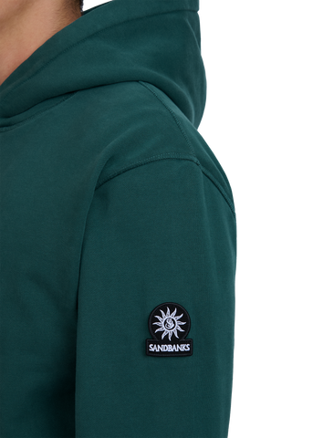 Sandbanks Badge Logo Hoodie - Emerald Green
