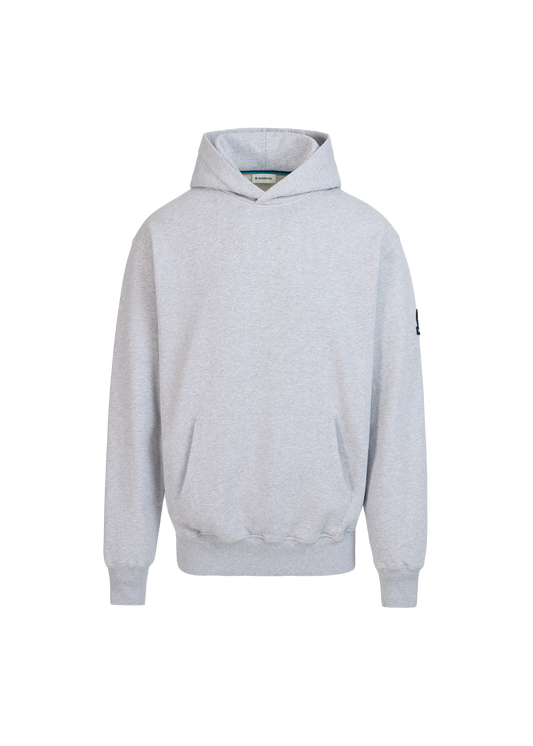 Sandbanks Badge Logo Hoodie - Grey Marl