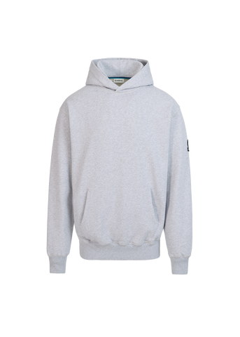 Sandbanks Badge Logo Hoodie - Grey Marl