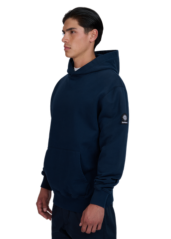 Sandbanks Badge Logo Hoodie - Navy