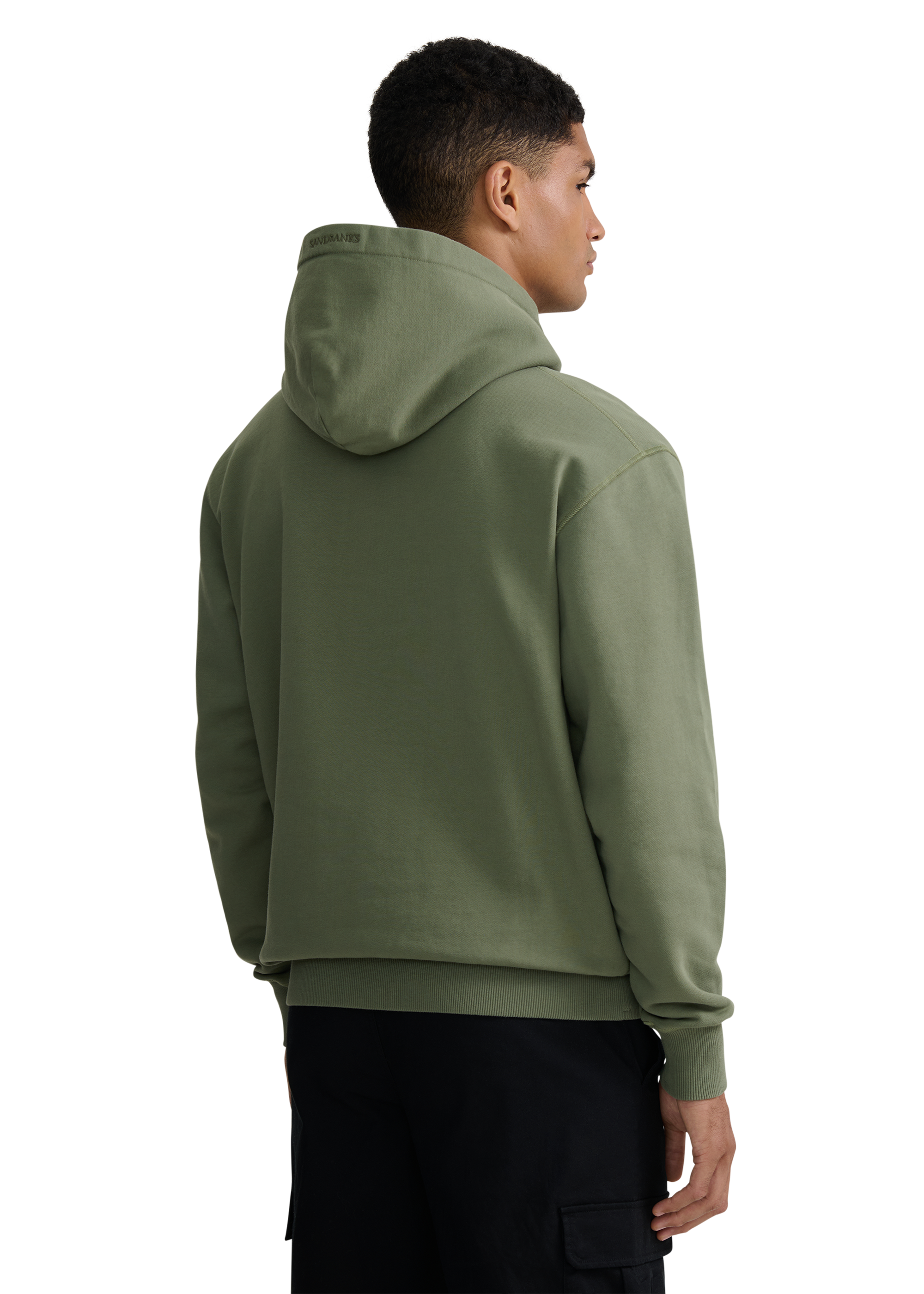 Sandbanks Badge Logo Hoodie - Olive