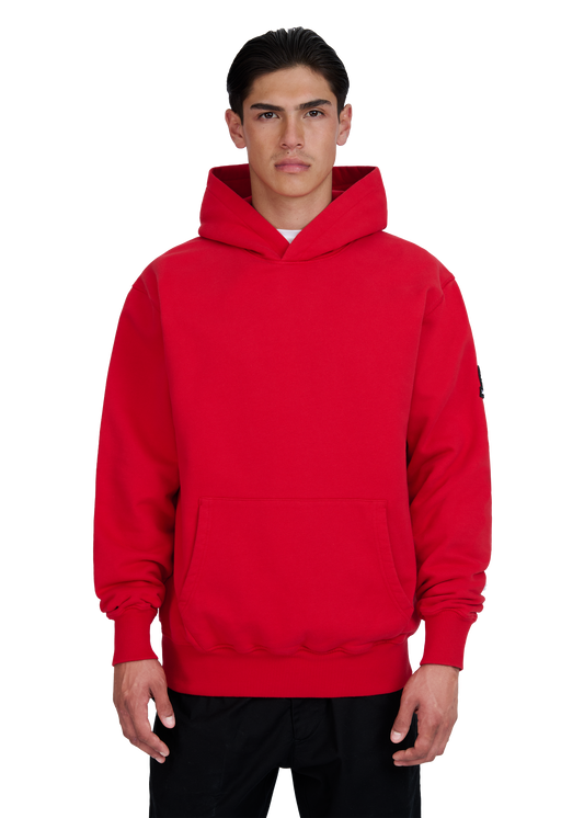 Sandbanks Badge Logo Hoodie - Red