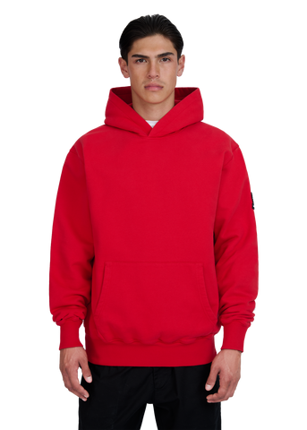 Sandbanks Badge Logo Hoodie - Red