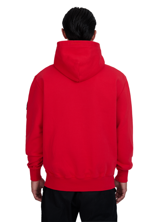 Sandbanks Badge Logo Hoodie - Red