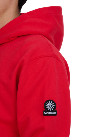 Sandbanks Badge Logo Hoodie - Red