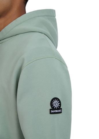 Sandbanks Badge Logo Hoodie - Sage