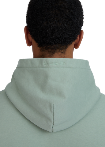 Sandbanks Badge Logo Hoodie - Sage