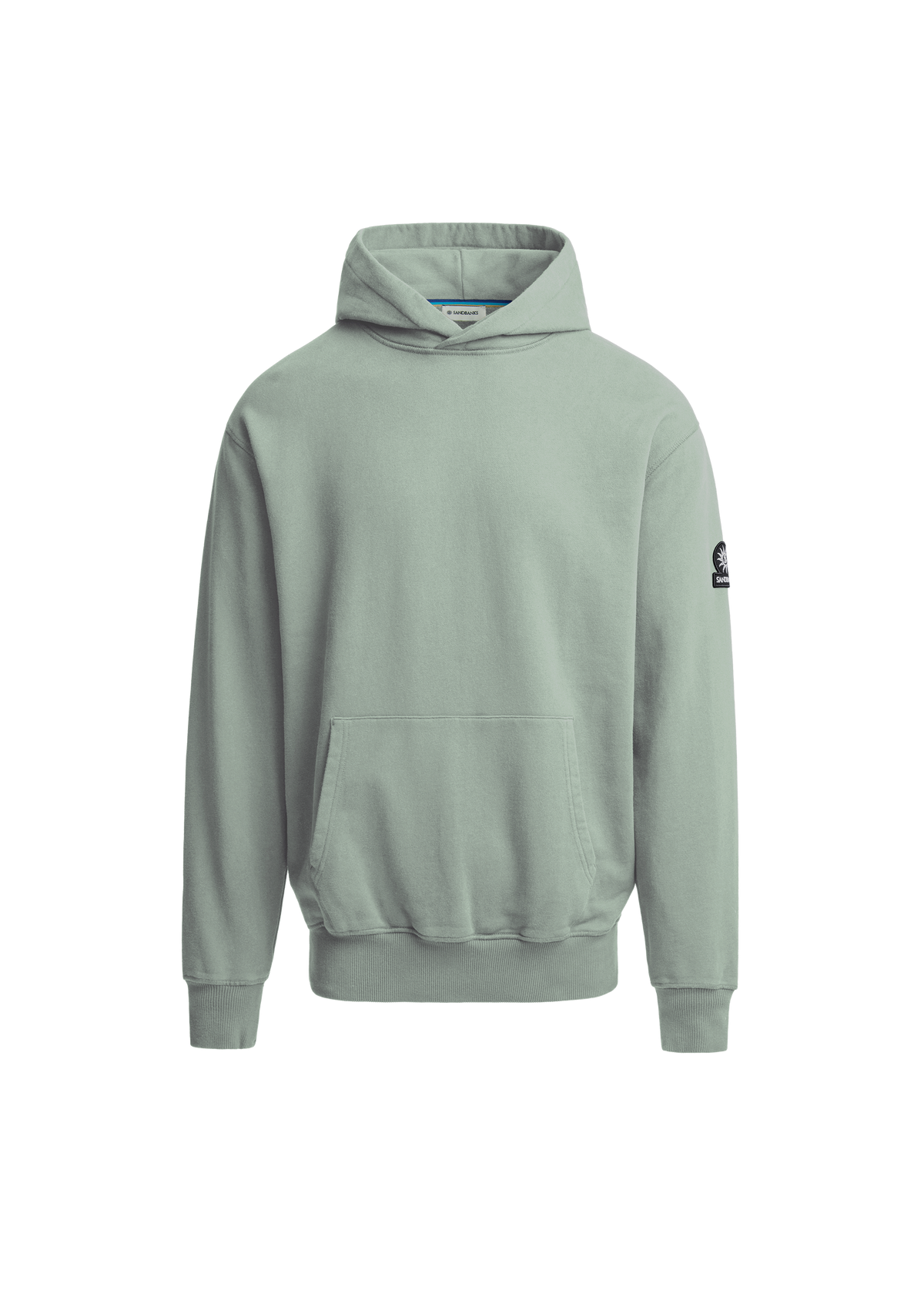 Sandbanks Badge Logo Hoodie - Sage