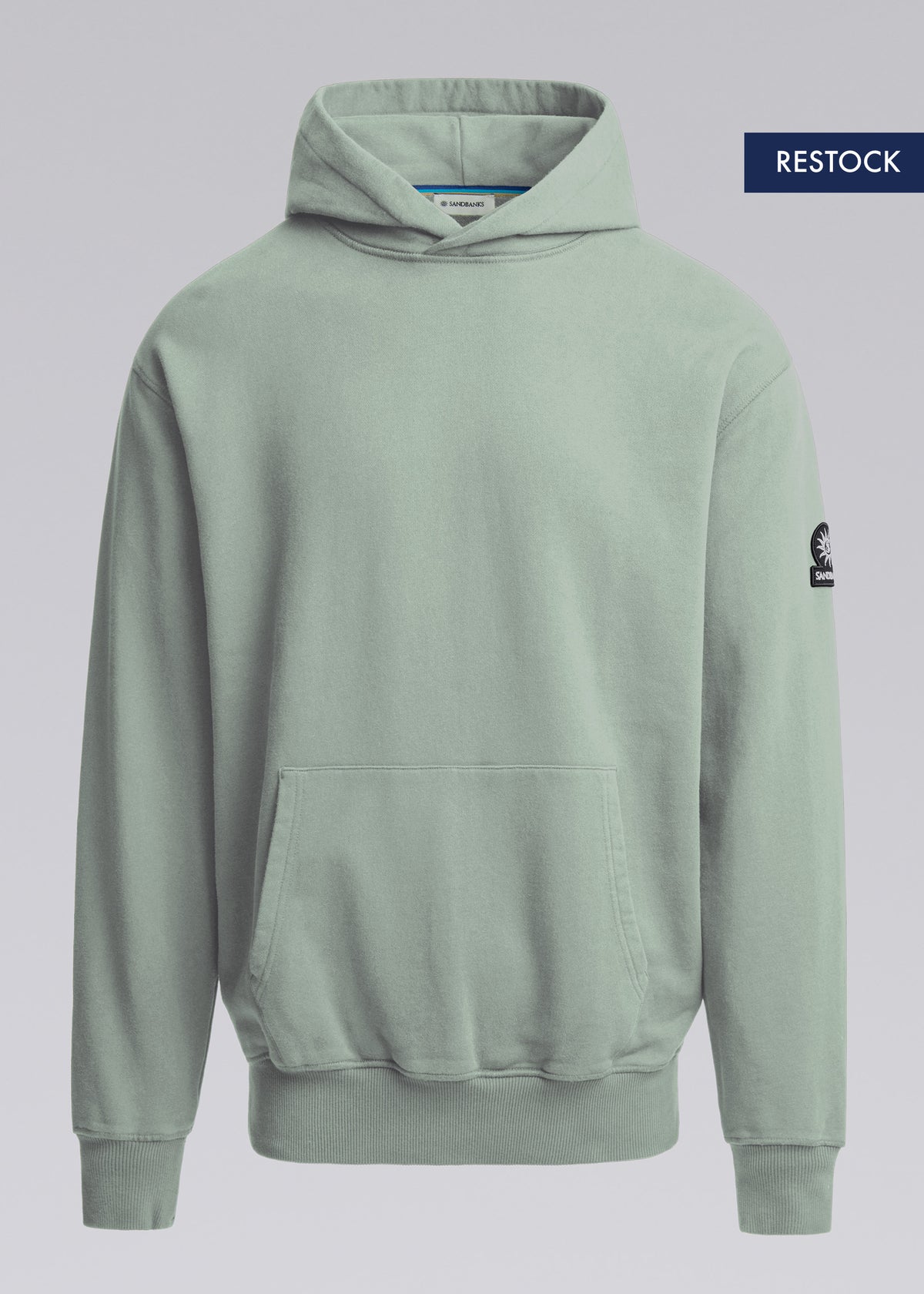 Sandbanks Badge Logo Hoodie - Sage