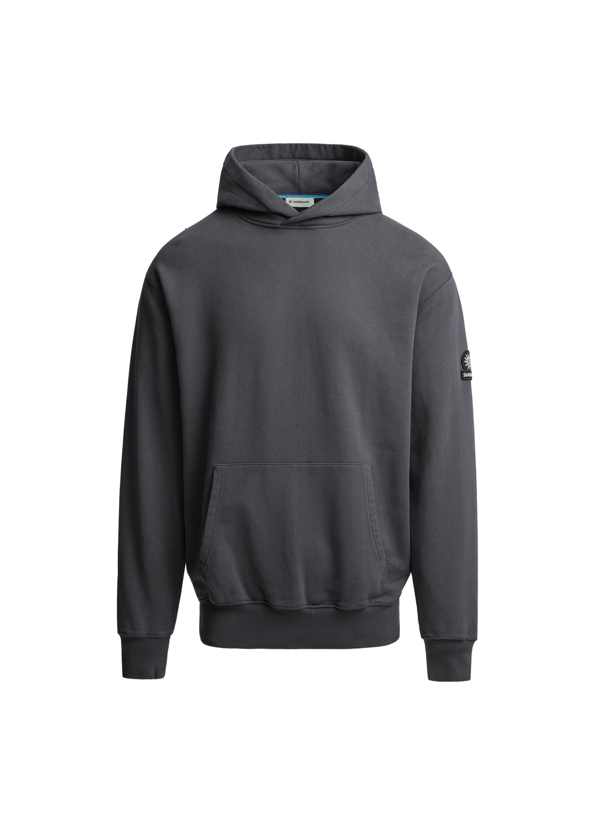 Sandbanks Badge Logo Hoodie - Anthracite