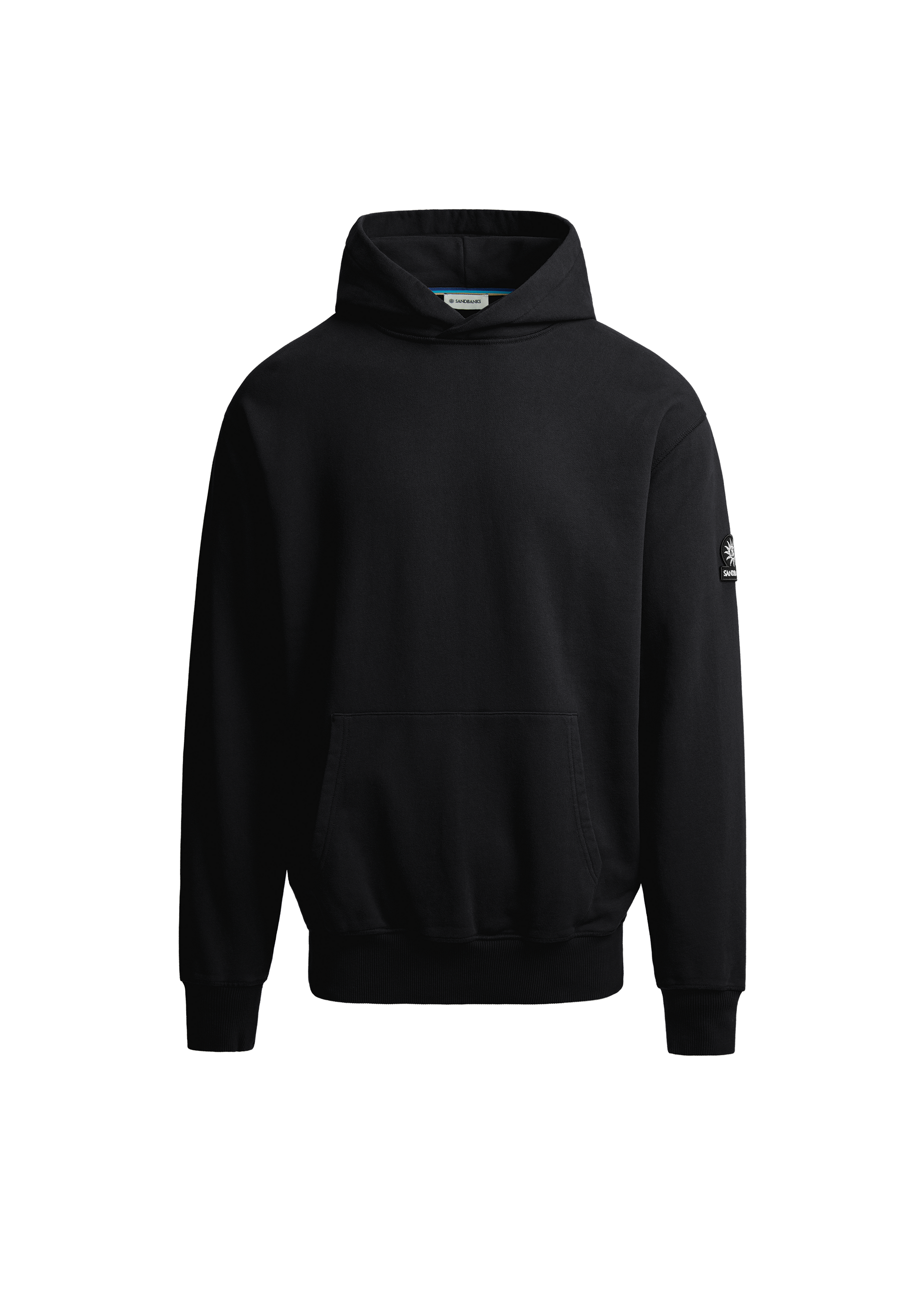 Badge Logo Hoodie in Black | Sandbanks