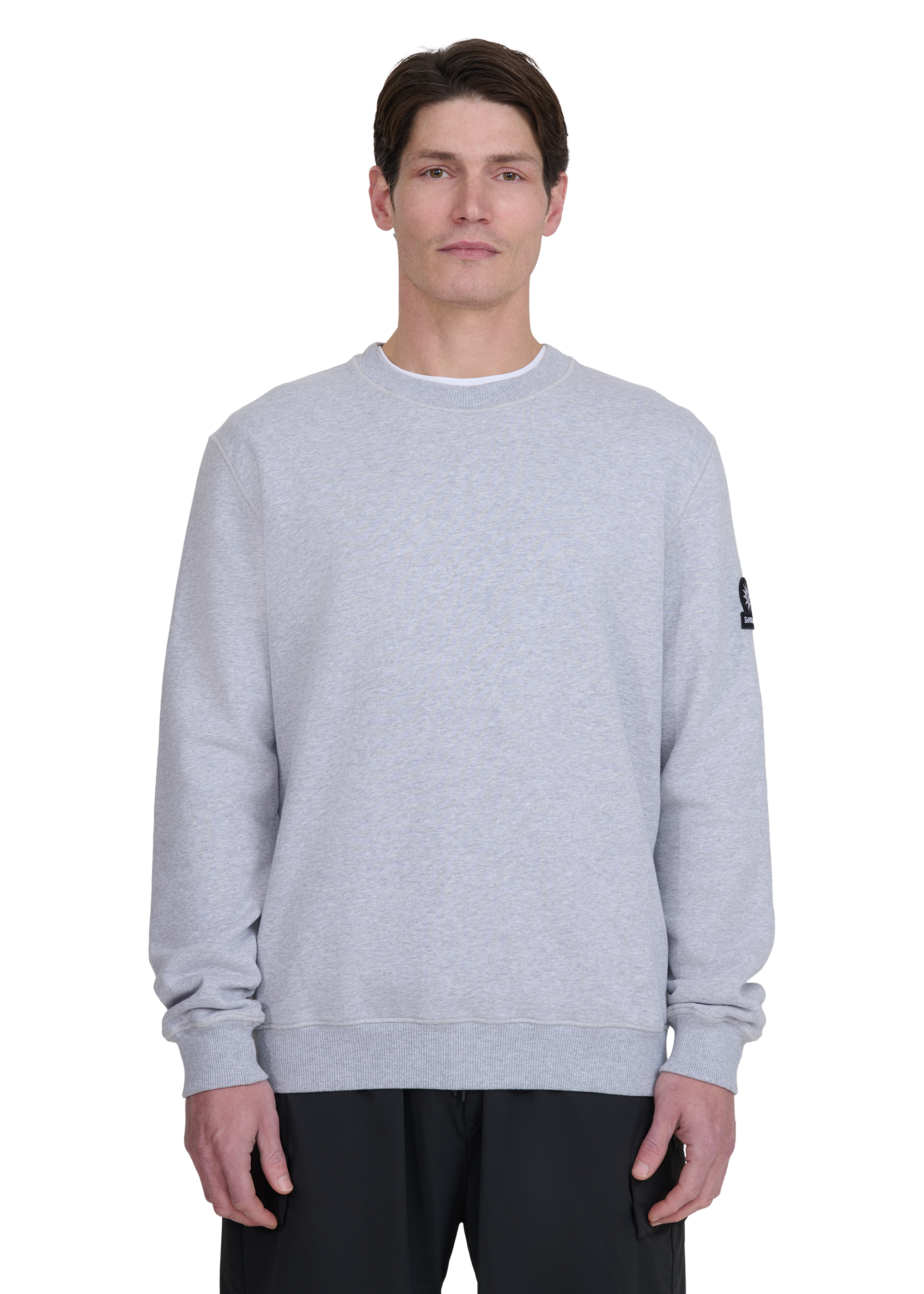 Sandbanks Badge Logo Sweatshirt - Grey Marl - Sandbanks