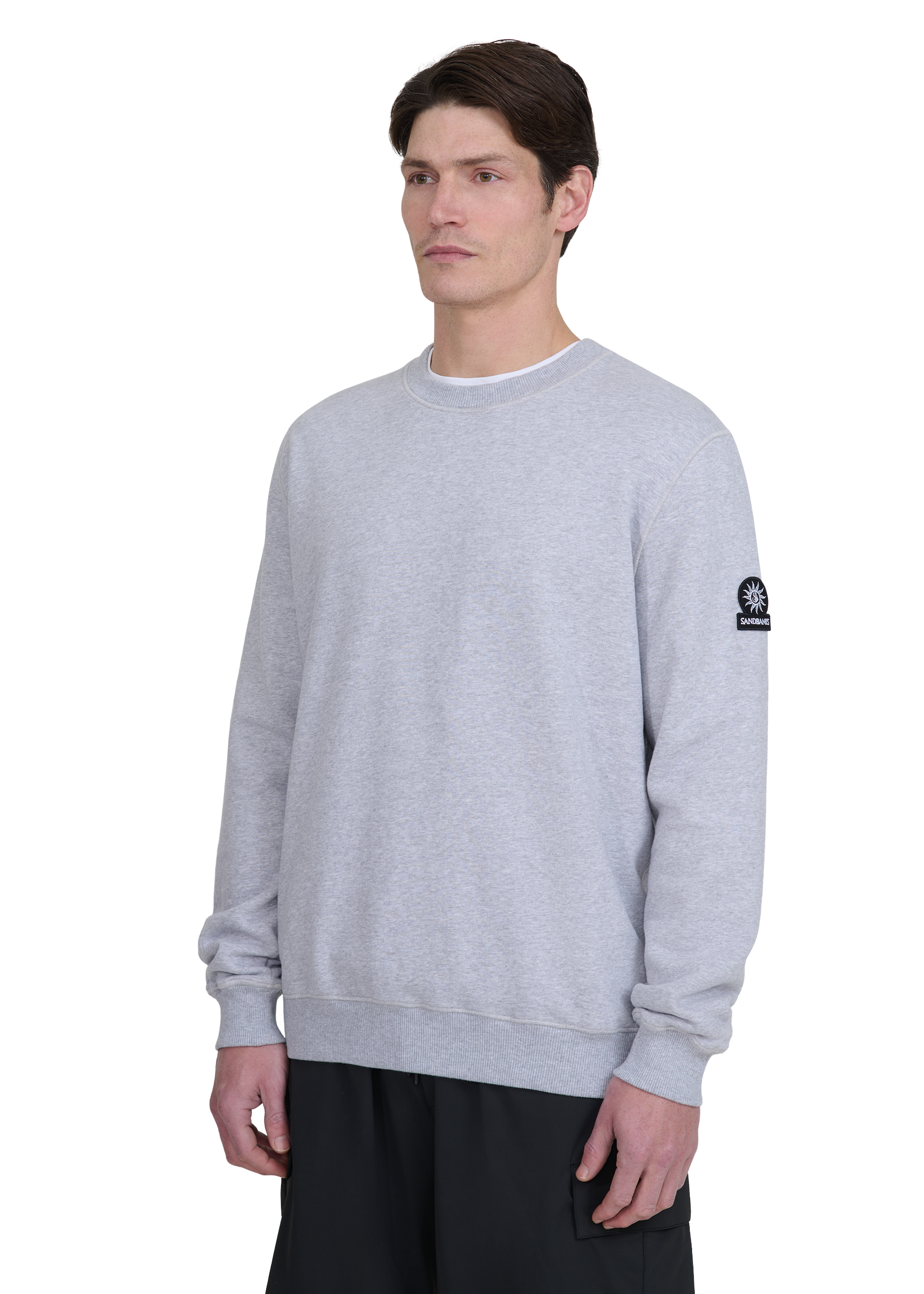 Sandbanks Badge Logo Sweatshirt - Grey Marl - Sandbanks