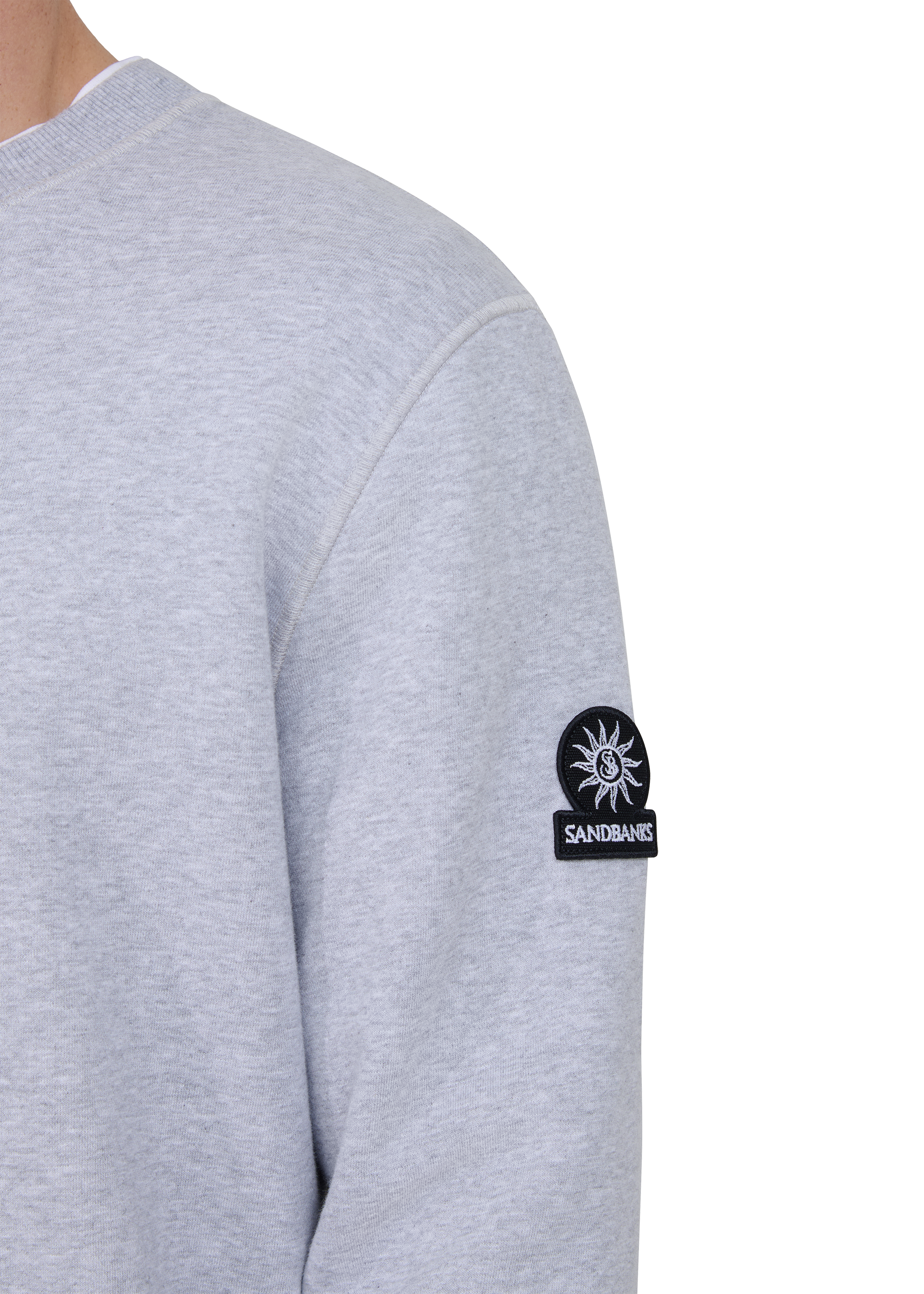 Sandbanks Badge Logo Sweatshirt - Grey Marl - Sandbanks