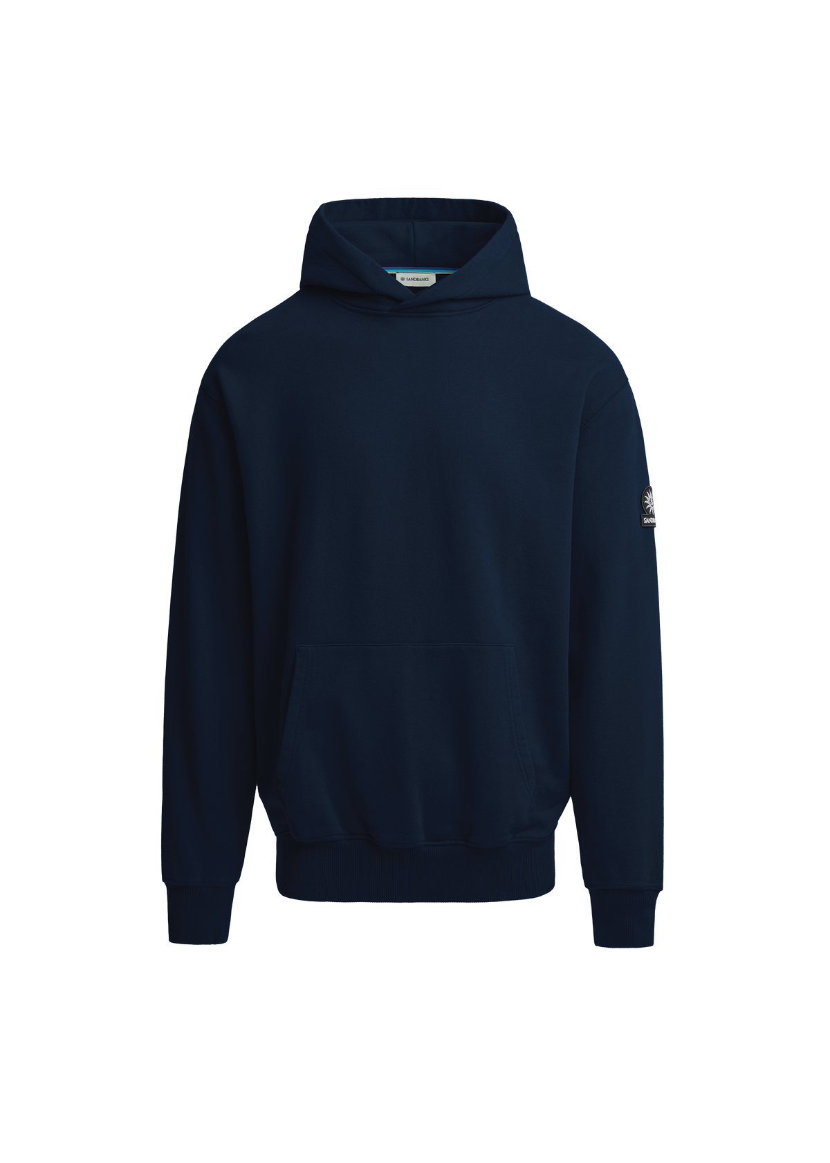 Sandbanks Badge Logo Hoodie - Navy