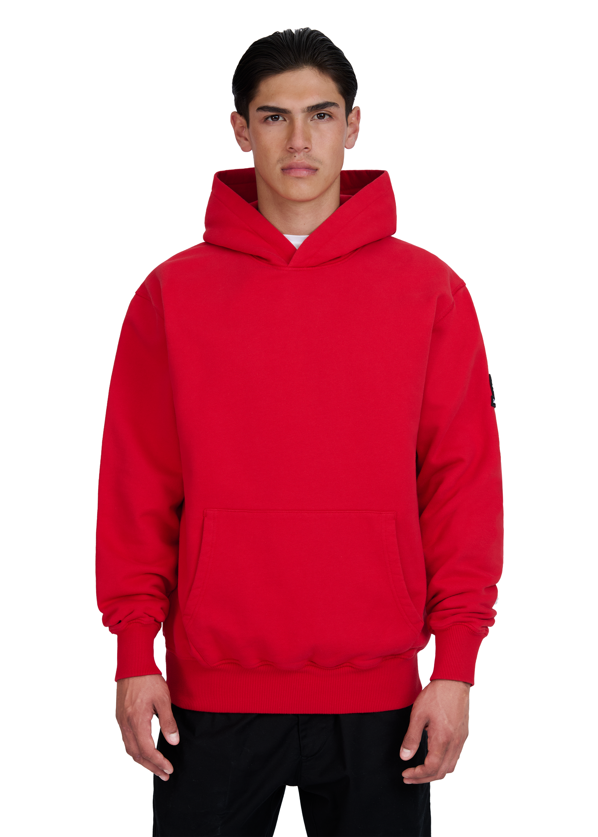 Sandbanks Badge Logo Hoodie - Red