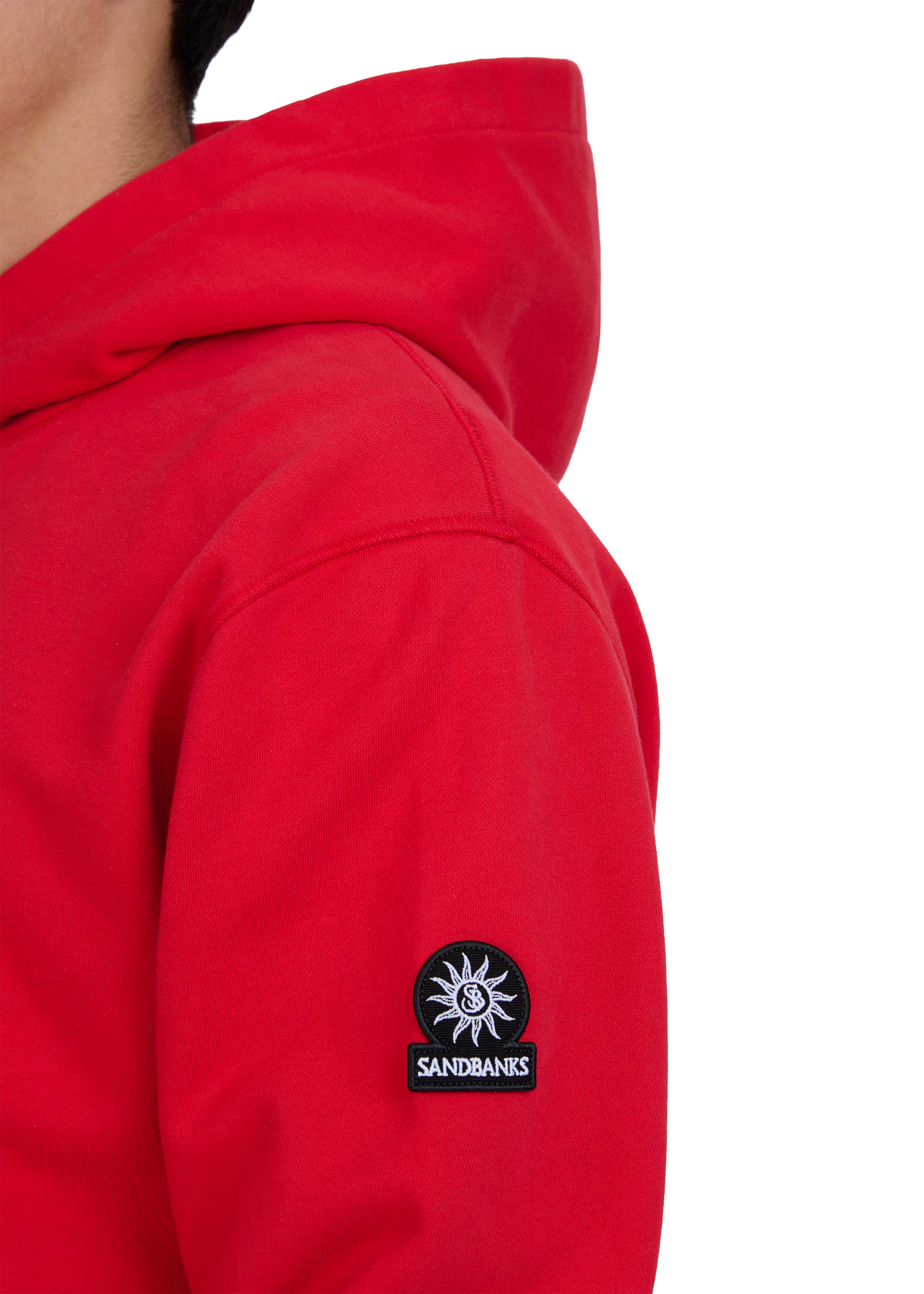 Sandbanks Badge Logo Hoodie - Red