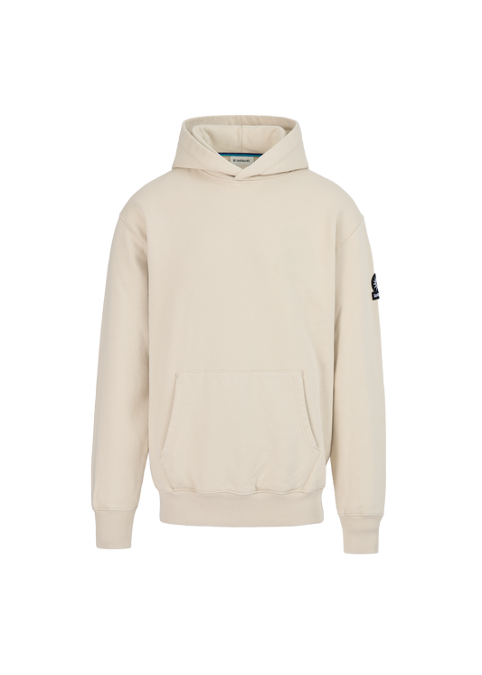 Sandbanks Badge Logo Hoodie - Stone