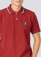 Sandbanks Badge Logo Polo Shirt - Burgundy